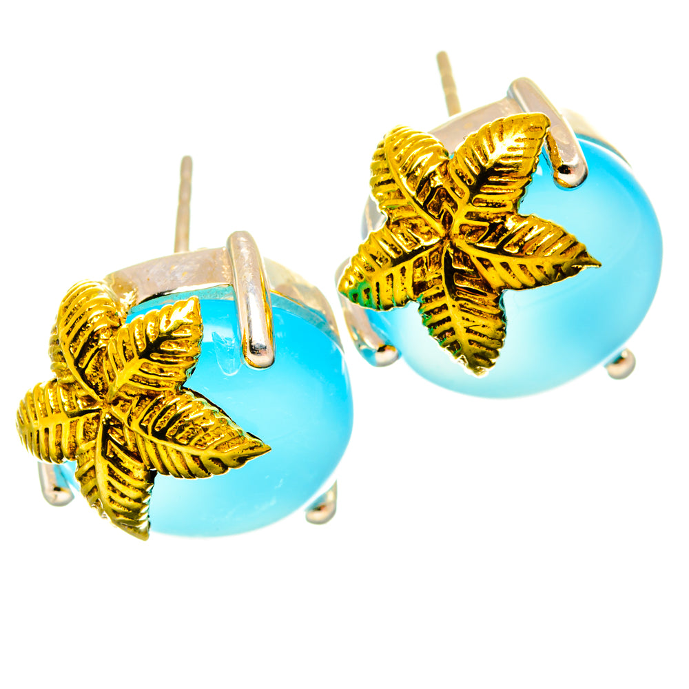 Aqua Chalcedony Earrings handcrafted by Anasilvercos - EARR427150 - Photo 2