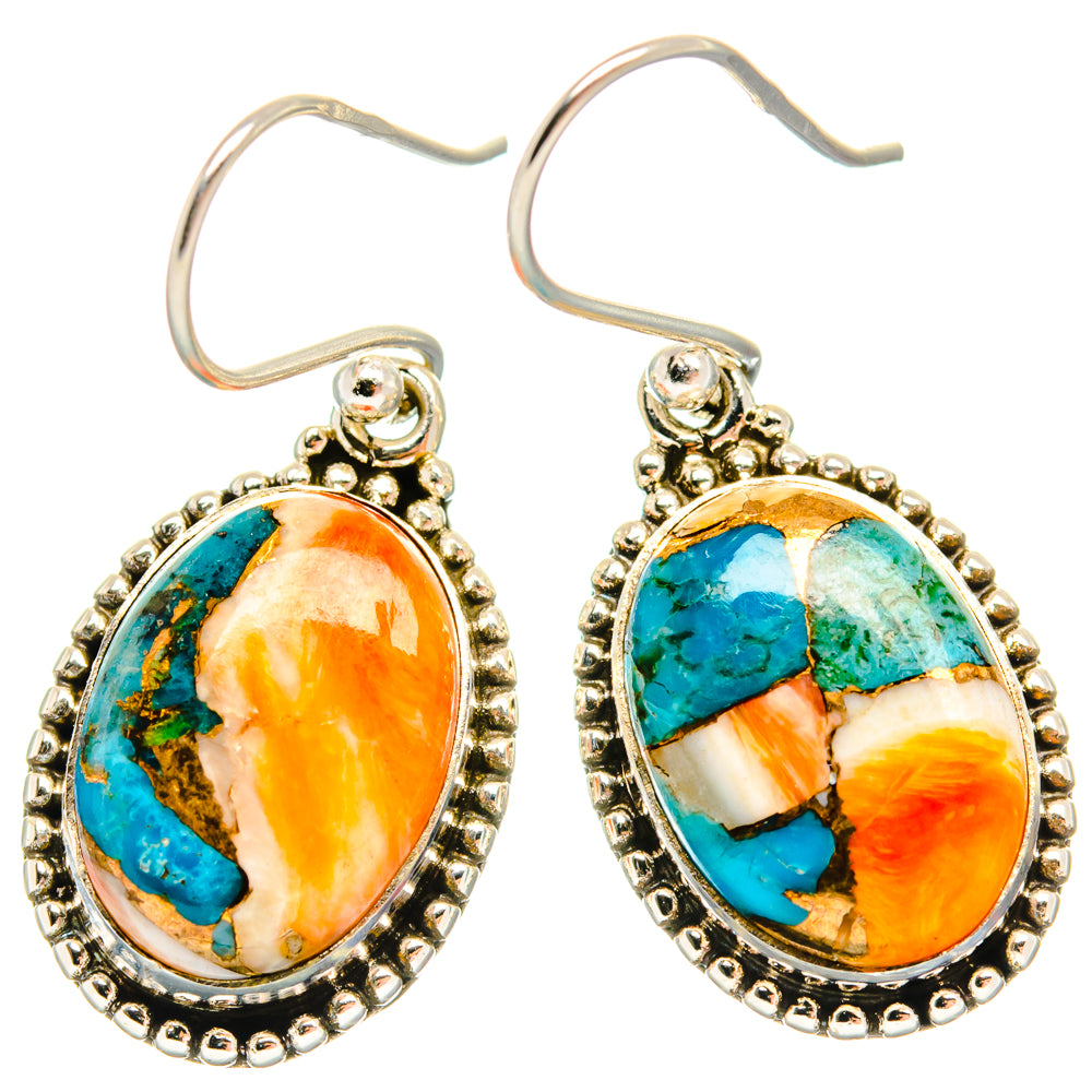 Spiny Oyster Turquoise Earrings handcrafted by Anasilvercos - EARR427155 - Photo 2
