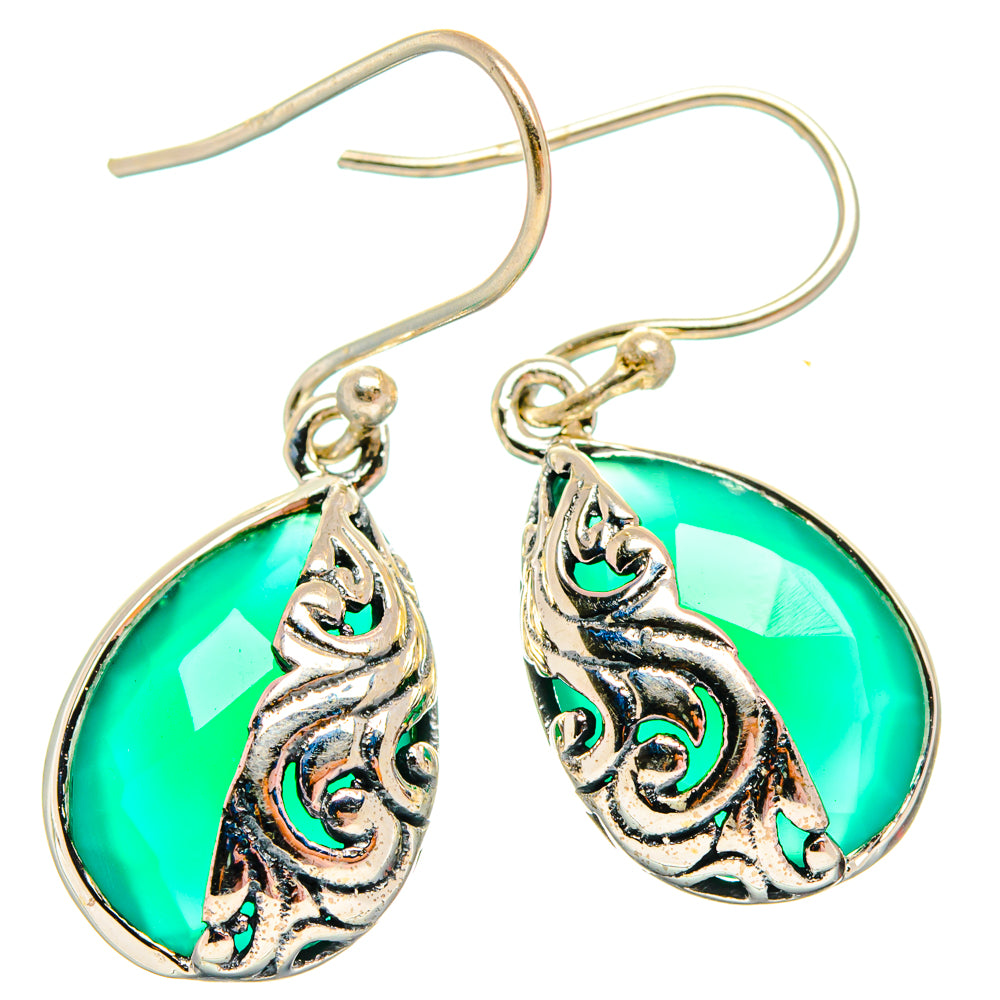 Green Onyx Earrings handcrafted by Anasilvercos - EARR427162 - Photo 2