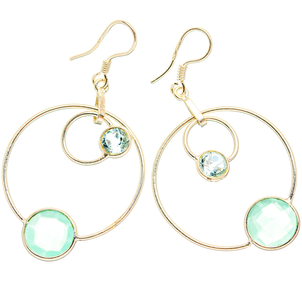 Aqua Chalcedony Earrings handcrafted by Anasilvercos - EARR427176 - Photo 2