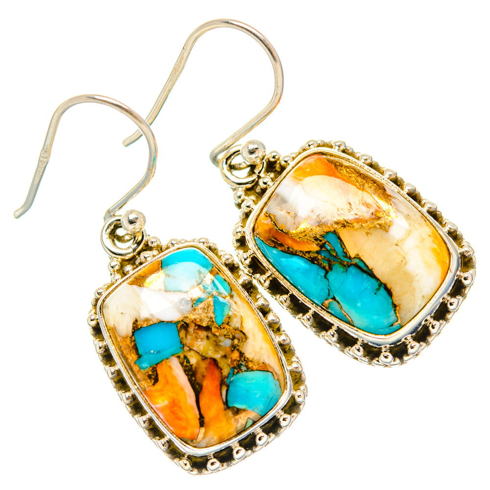 Spiny Oyster Turquoise Earrings handcrafted by Anasilvercos - EARR427205 - Photo 2