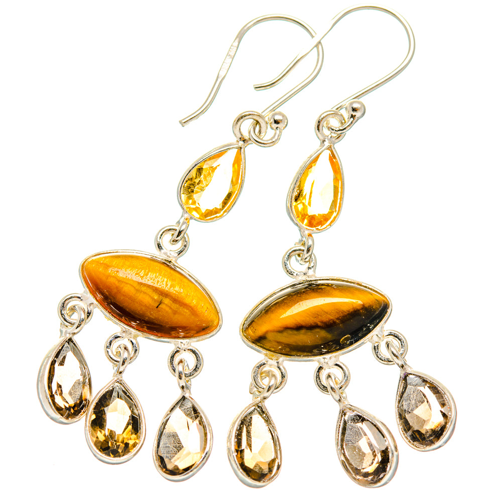 Tiger Eye Earrings handcrafted by Anasilvercos - EARR427223 - Photo 2
