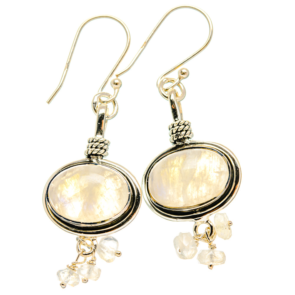 Rainbow Moonstone Earrings handcrafted by Anasilvercos - EARR427251 - Photo 2