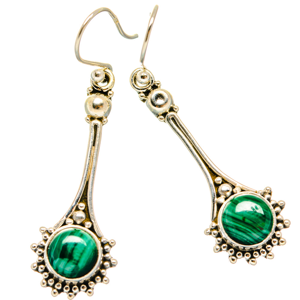 Malachite Earrings handcrafted by Anasilvercos - EARR427268 - Photo 2