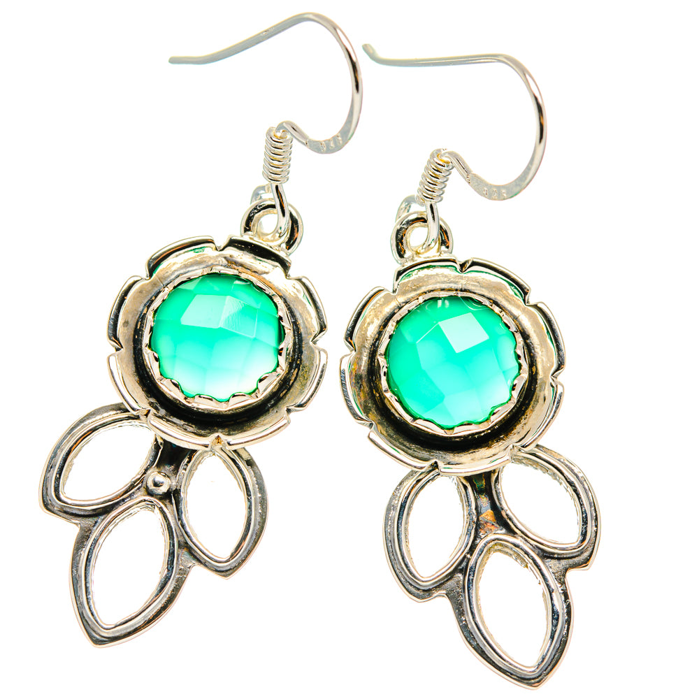 Green Onyx Earrings handcrafted by Anasilvercos - EARR427282 - Photo 2
