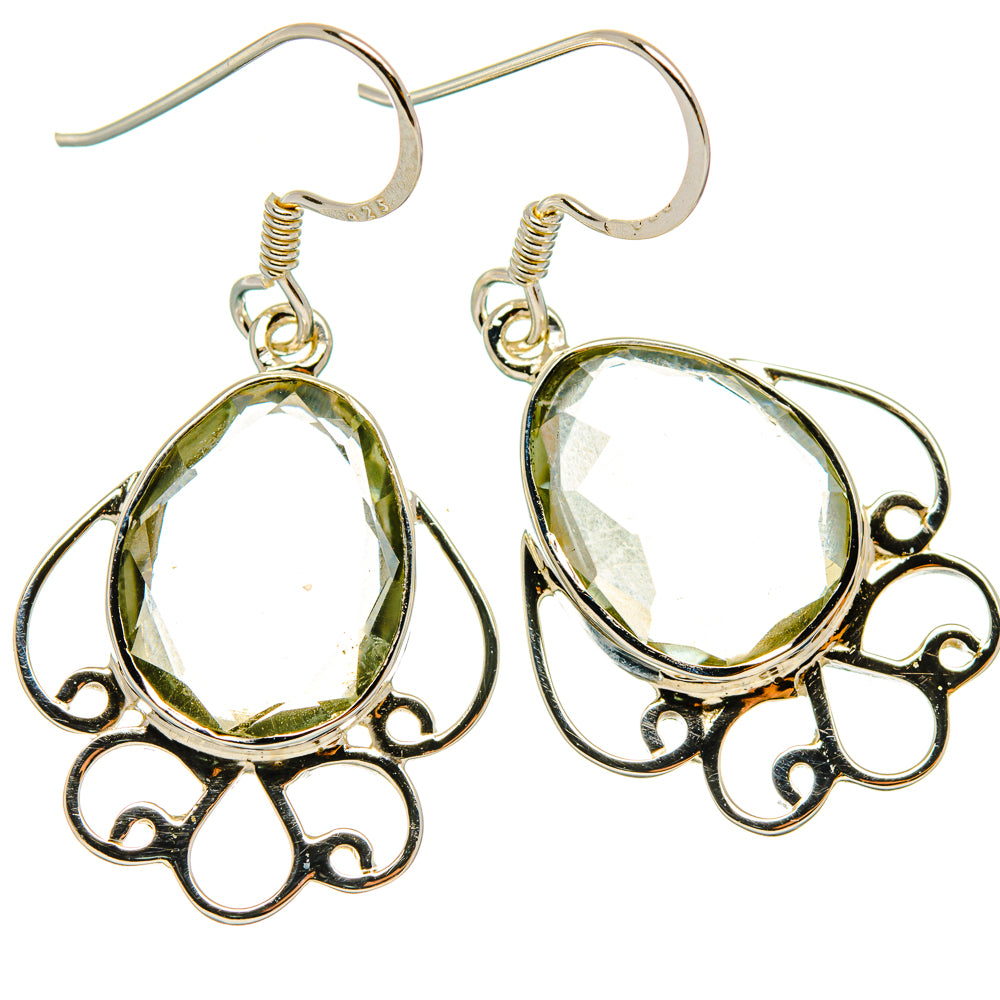 Green Amethyst Earrings handcrafted by Anasilvercos - EARR427290 - Photo 2