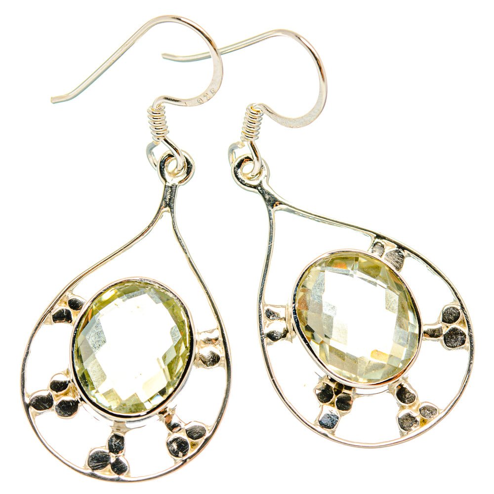Green Amethyst Earrings handcrafted by Anasilvercos - EARR427297 - Photo 2