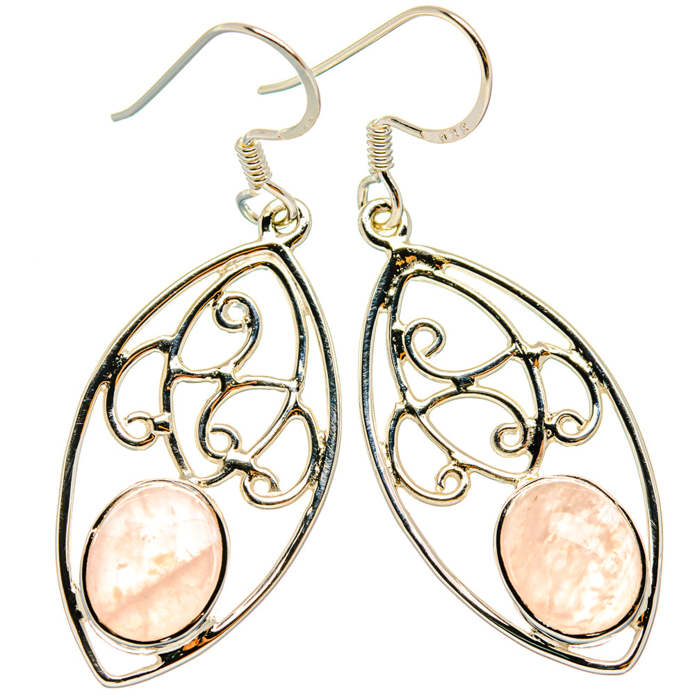 Rose Quartz Earrings handcrafted by Anasilvercos - EARR427298 - Photo 2
