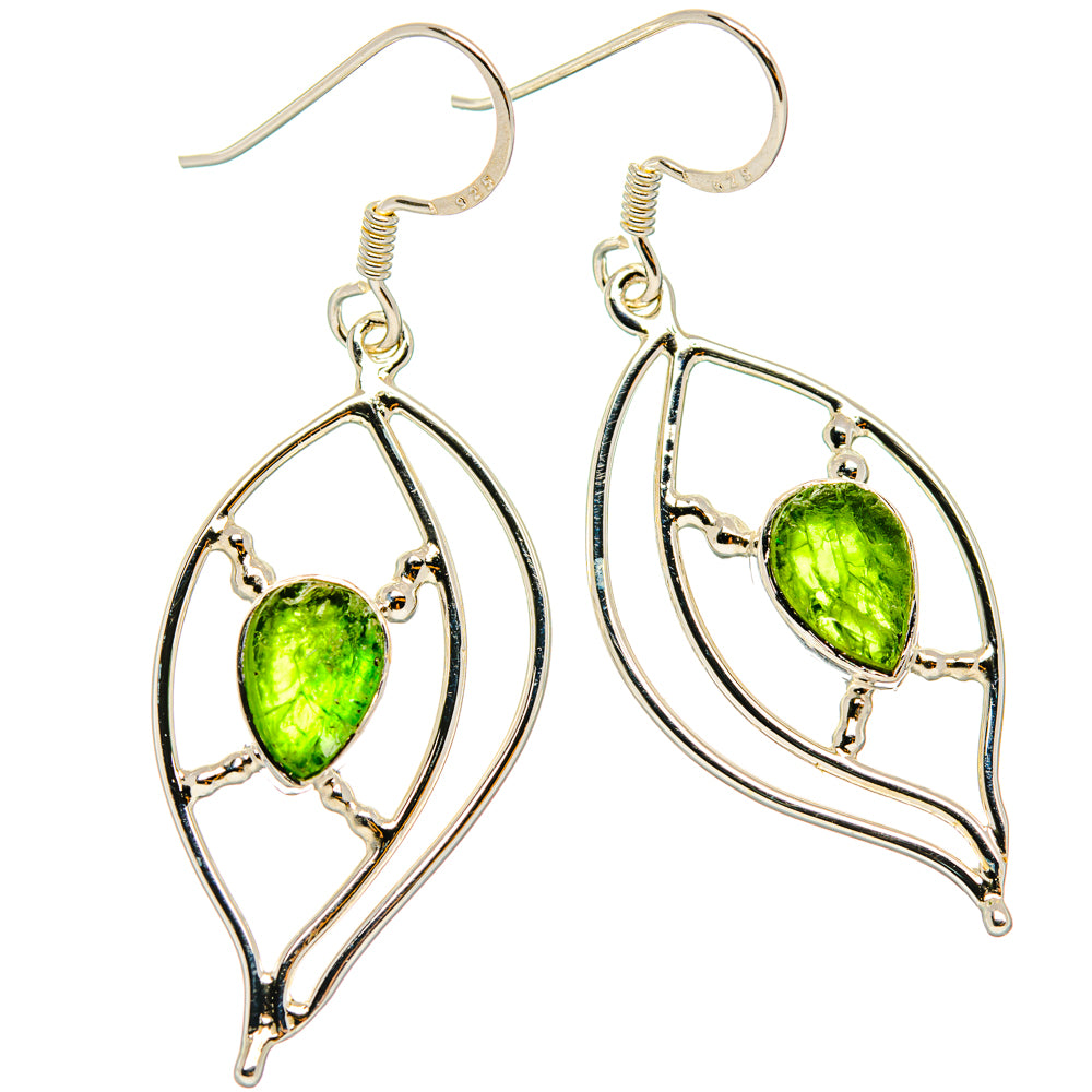 Green Tourmaline Earrings handcrafted by Anasilvercos - EARR427305 - Photo 2