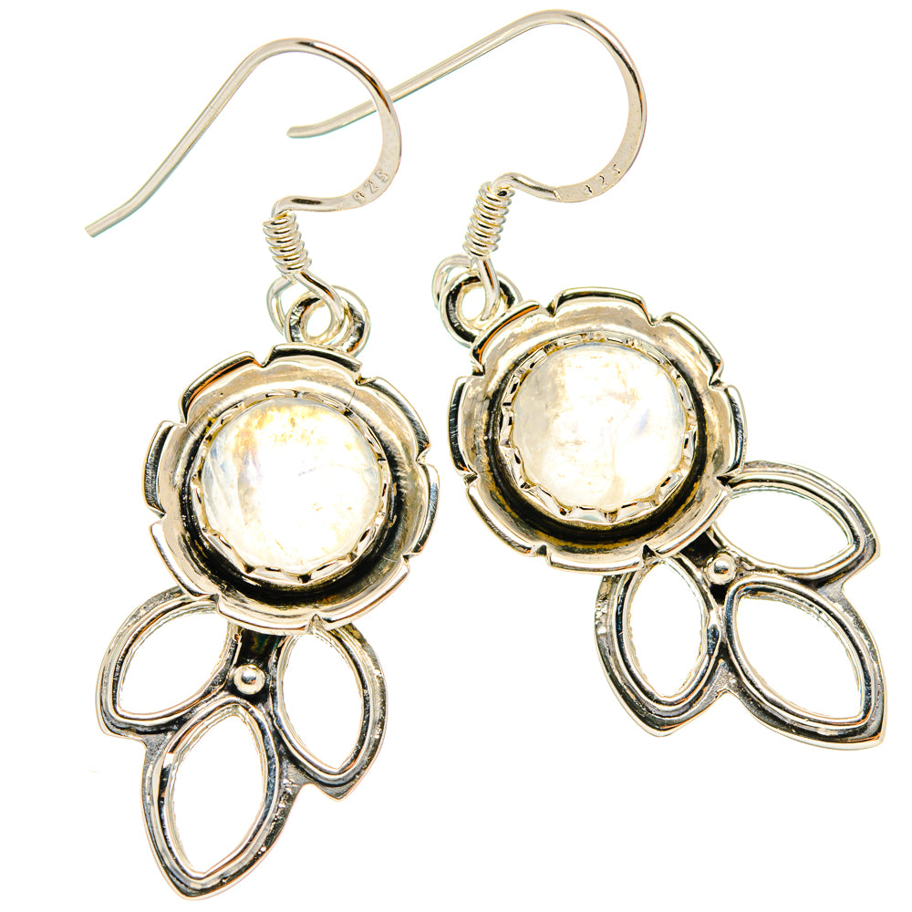 Rainbow Moonstone Earrings handcrafted by Anasilvercos - EARR427306 - Photo 2