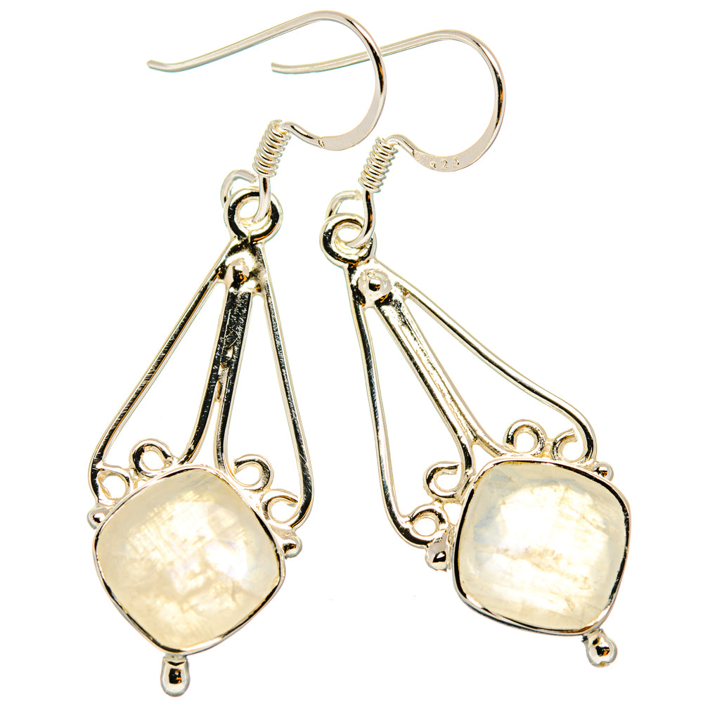 Rainbow Moonstone Earrings handcrafted by Anasilvercos - EARR427311 - Photo 2