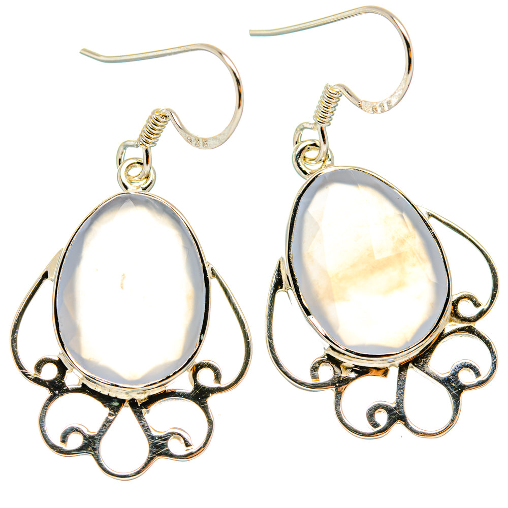 Rainbow Moonstone Earrings handcrafted by Anasilvercos - EARR427326 - Photo 2