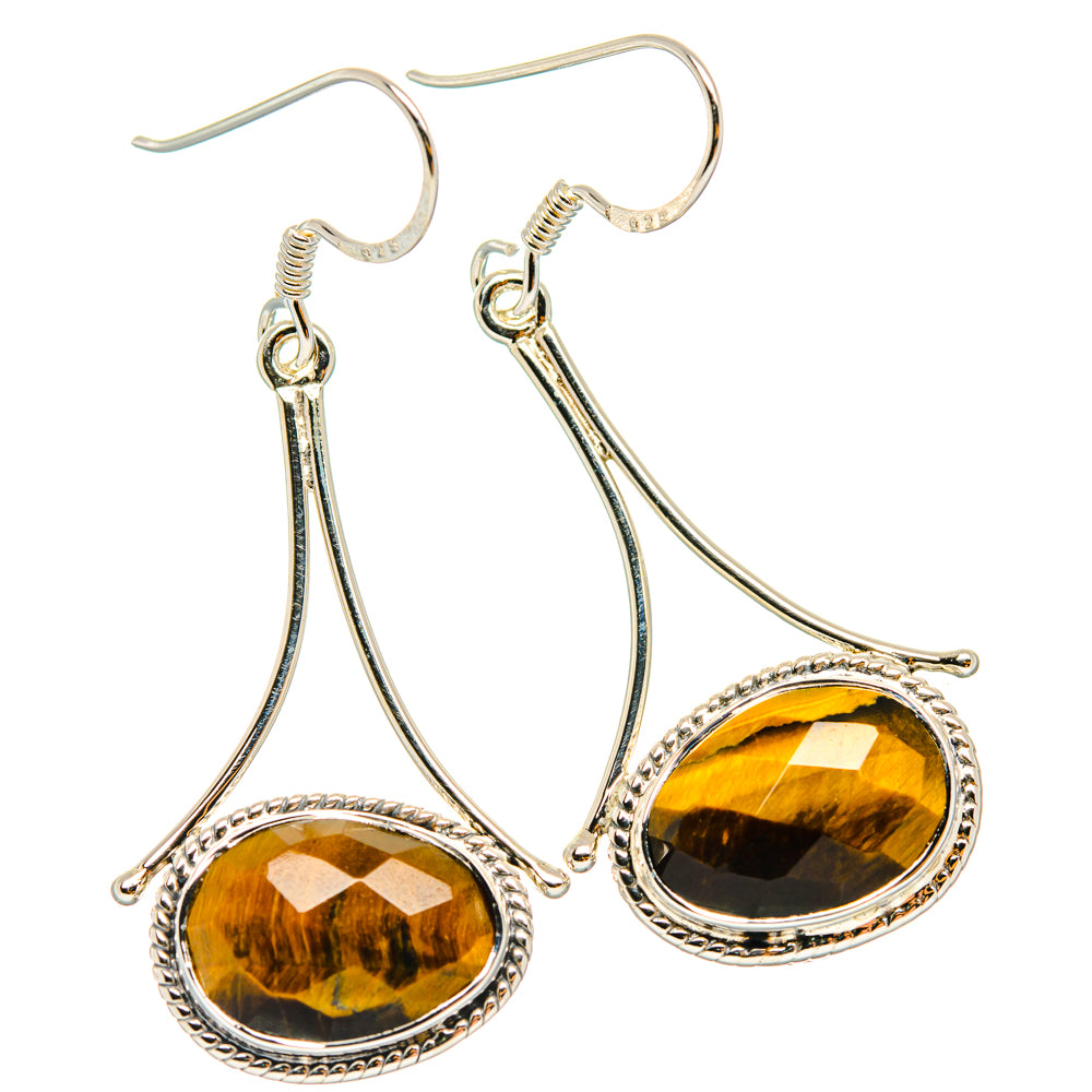 Tiger Eye Earrings handcrafted by Anasilvercos - EARR427327 - Photo 2