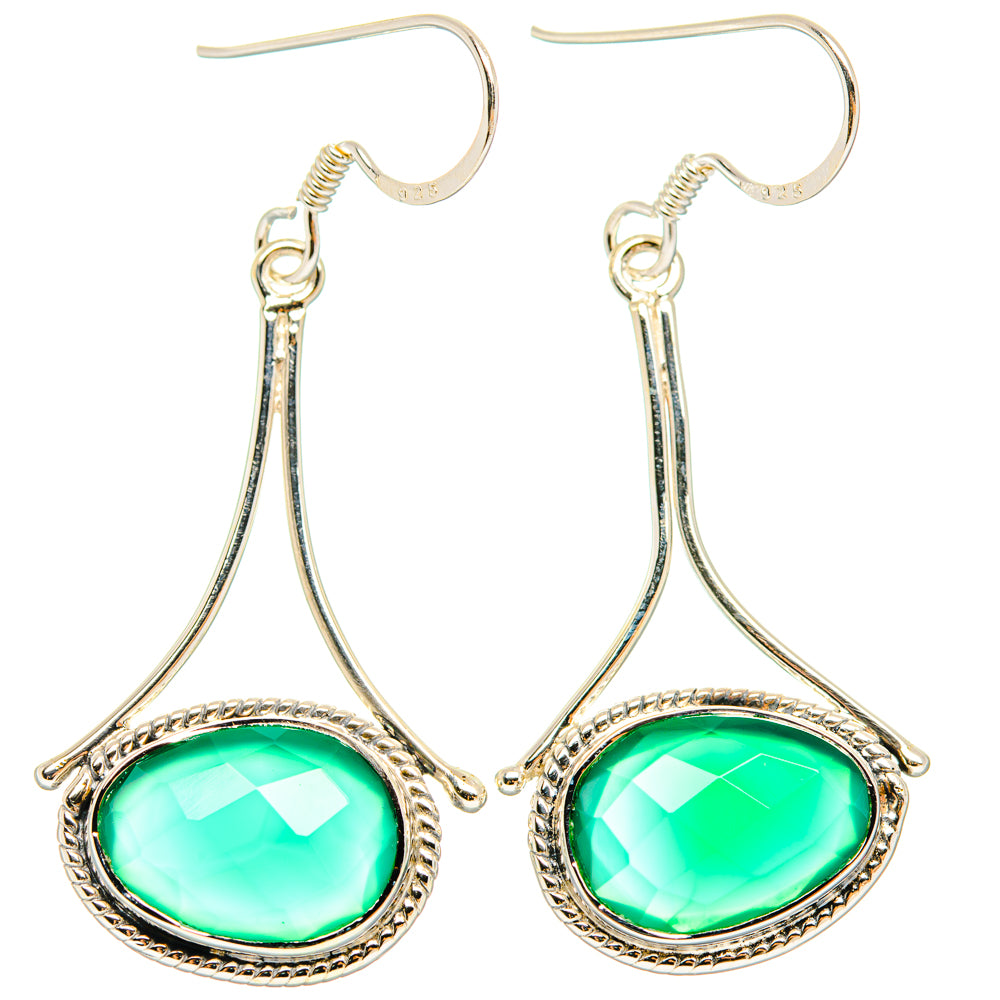 Green Onyx Earrings handcrafted by Anasilvercos - EARR427332 - Photo 2