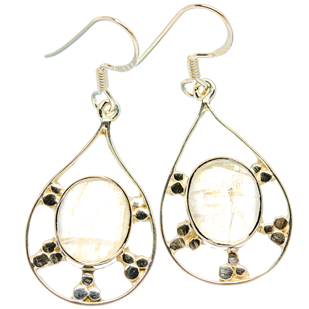 Rainbow Moonstone Earrings handcrafted by Anasilvercos - EARR427338 - Photo 2