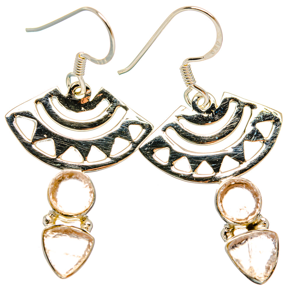 Rose Quartz Earrings handcrafted by Anasilvercos - EARR427347 - Photo 2