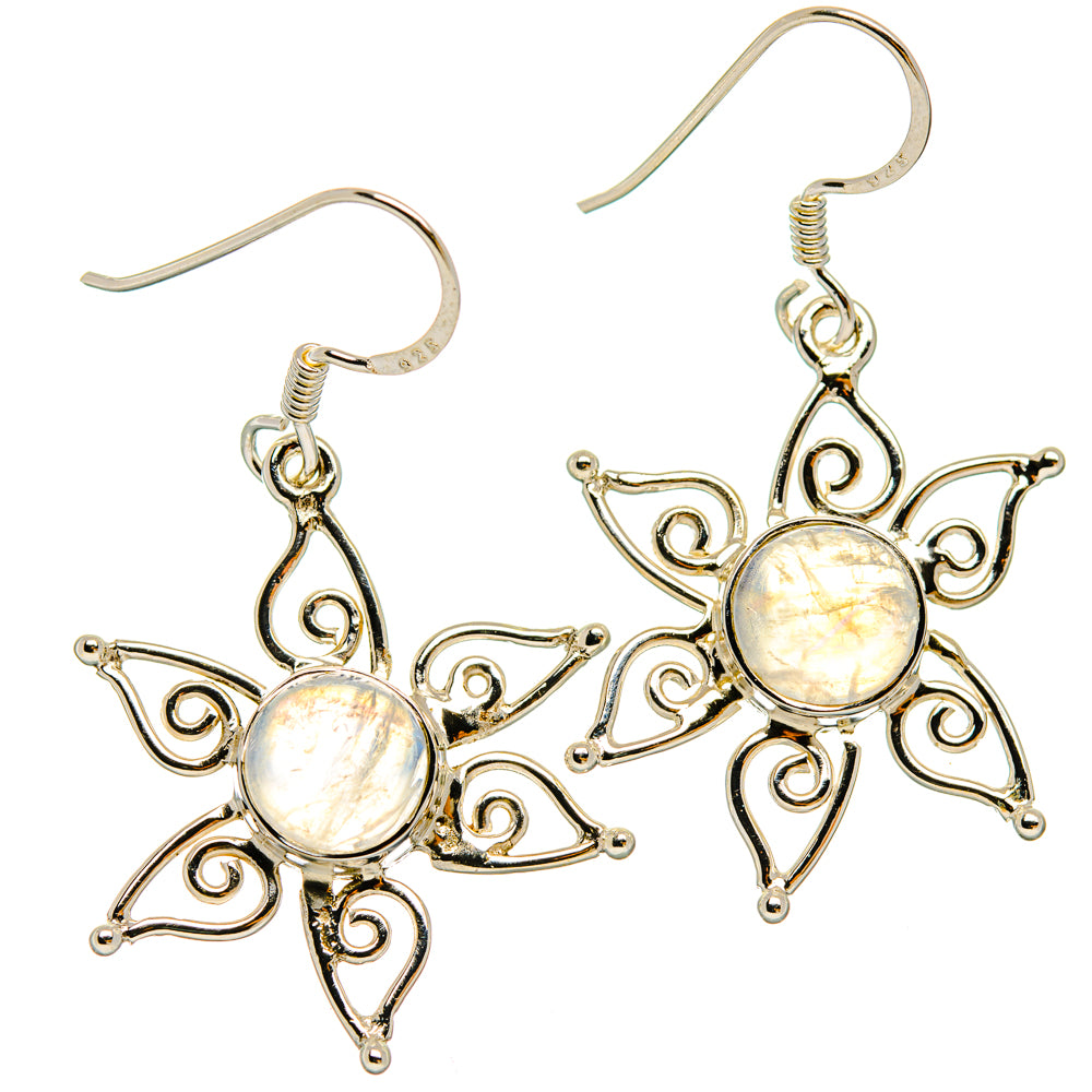 Rainbow Moonstone Earrings handcrafted by Anasilvercos - EARR427350 - Photo 2