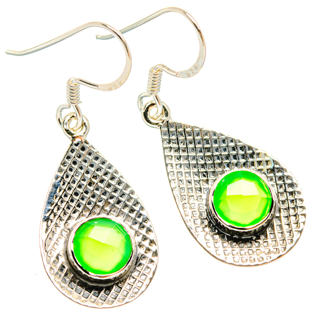Green Onyx Earrings handcrafted by Anasilvercos - EARR427353 - Photo 2
