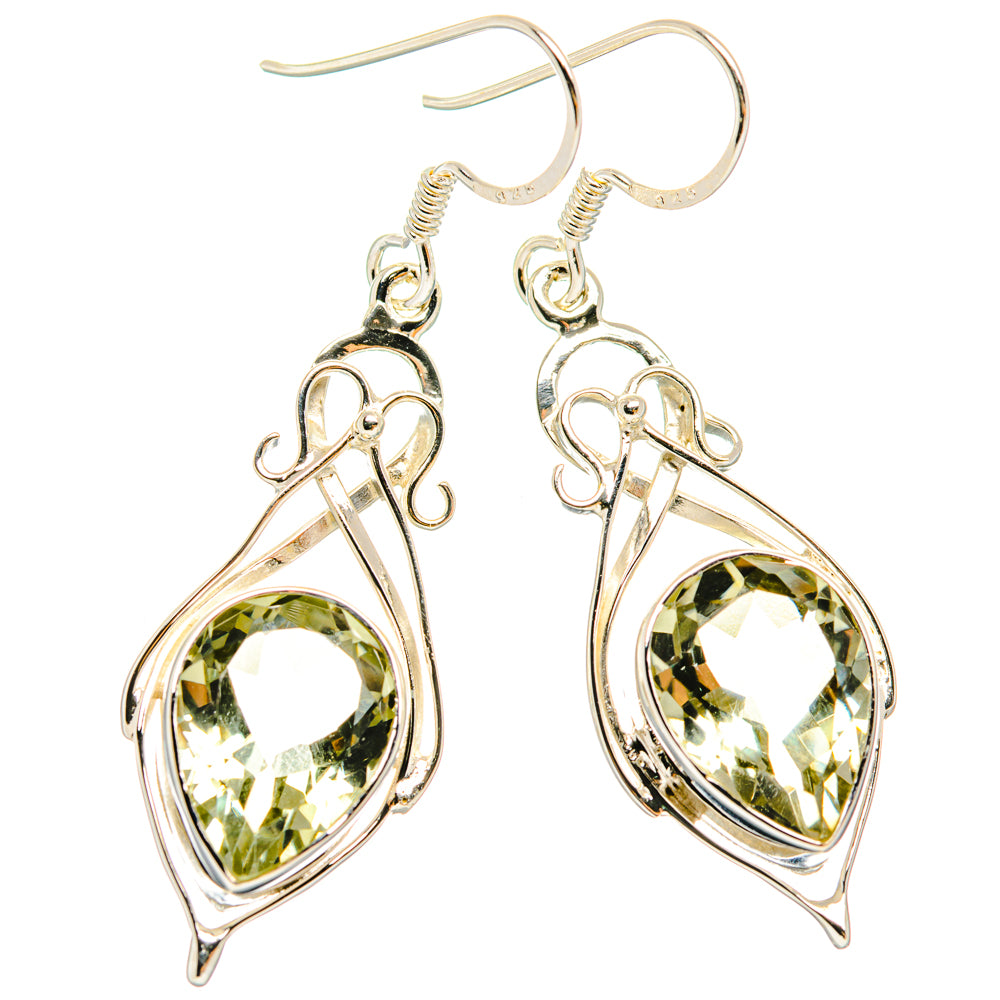 Green Amethyst Earrings handcrafted by Anasilvercos - EARR427358 - Photo 2