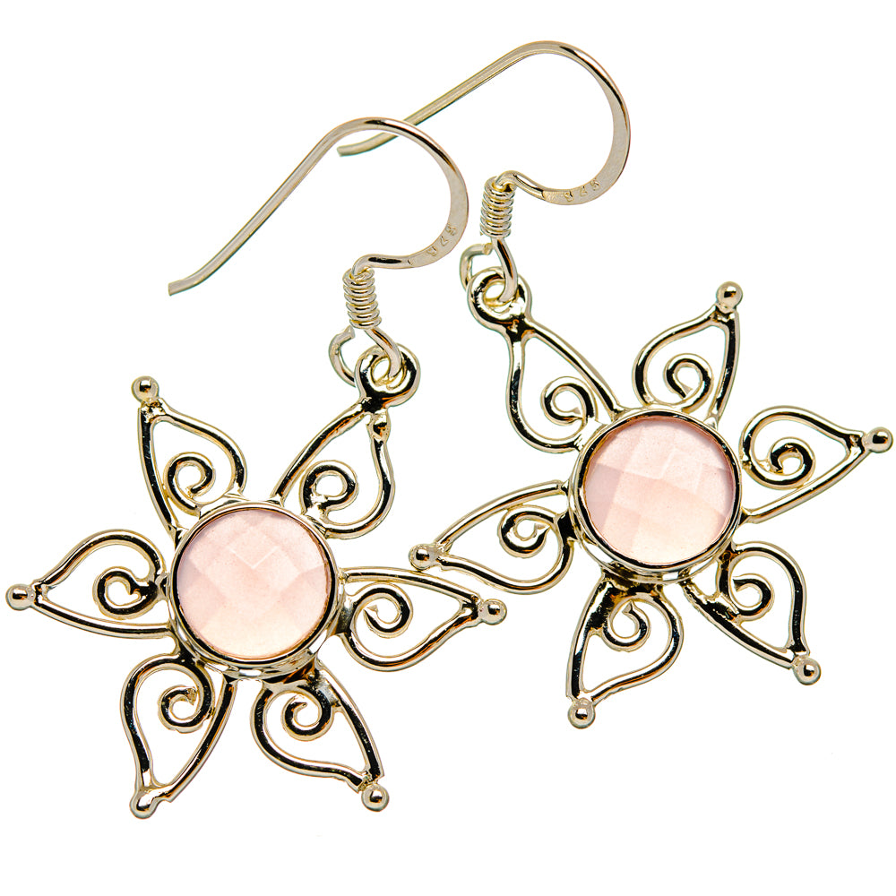 Rose Quartz Earrings handcrafted by Anasilvercos - EARR427369 - Photo 2