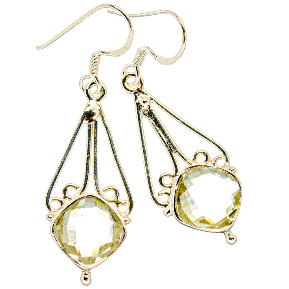 Green Amethyst Earrings handcrafted by Anasilvercos - EARR427372 - Photo 2