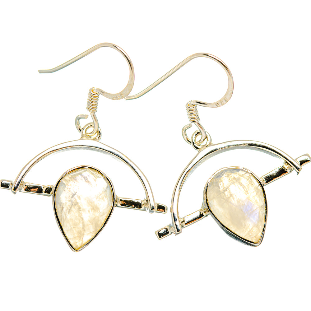 Rainbow Moonstone Earrings handcrafted by Anasilvercos - EARR427373 - Photo 2