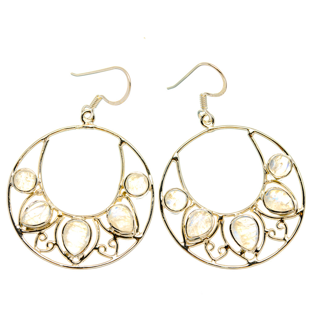 Rainbow Moonstone Earrings handcrafted by Anasilvercos - EARR427380 - Photo 2