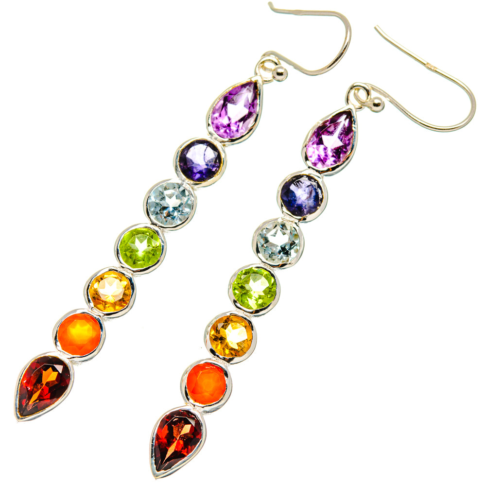 Rainbow Chakra Earrings handcrafted by Anasilvercos - EARR427532 - Photo 2