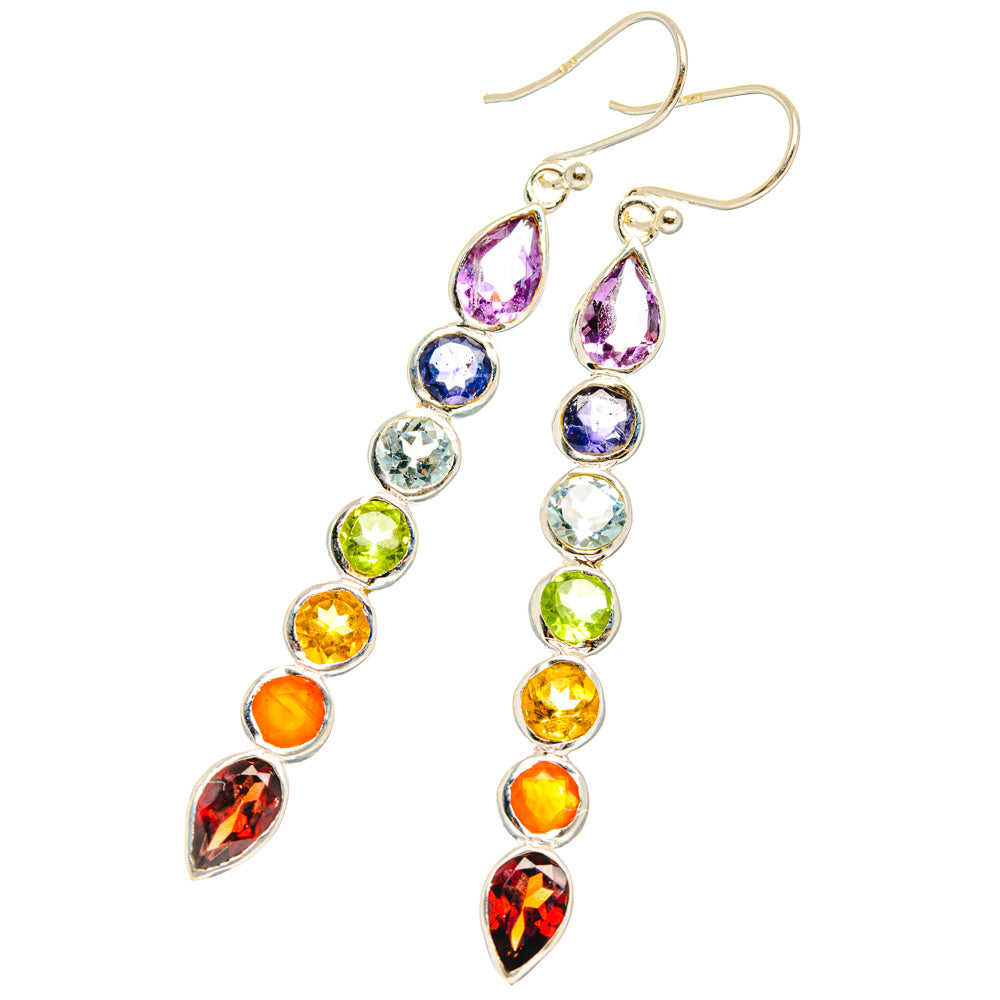 Rainbow Chakra Earrings handcrafted by Anasilvercos - EARR427578 - Photo 2