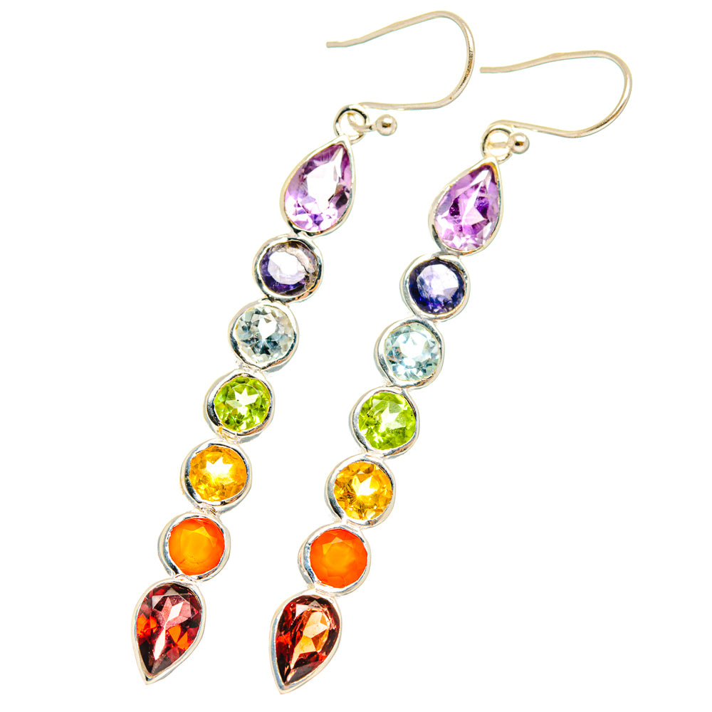 Rainbow Chakra Earrings handcrafted by Anasilvercos - EARR427582 - Photo 2