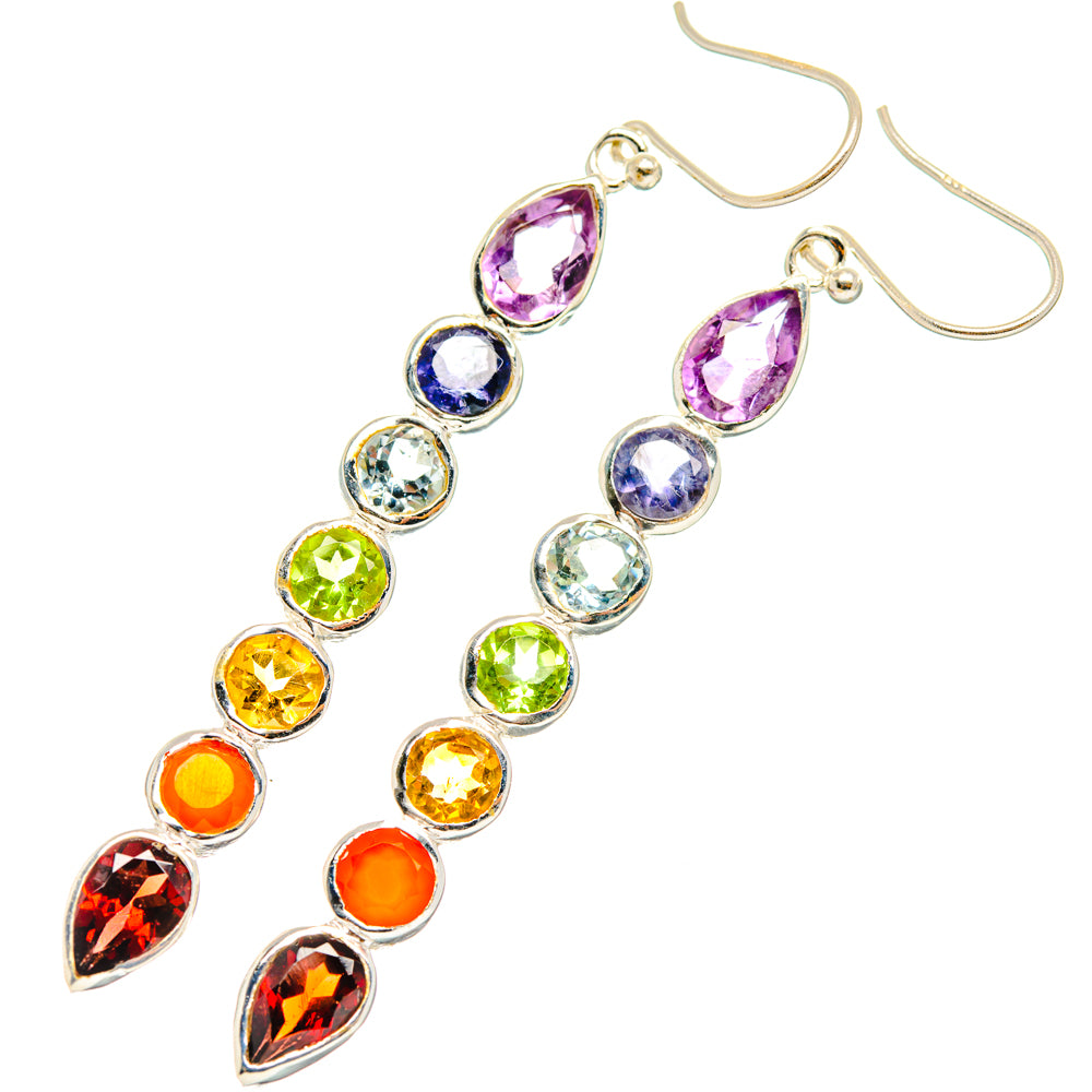 Rainbow Chakra Earrings handcrafted by Anasilvercos - EARR427630 - Photo 2