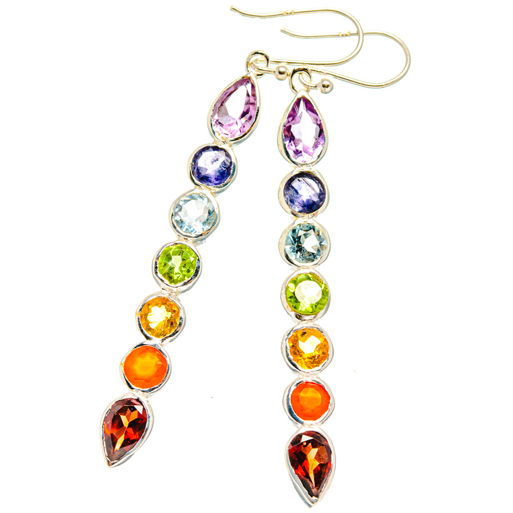 Rainbow Chakra Earrings handcrafted by Anasilvercos - EARR427632 - Photo 2