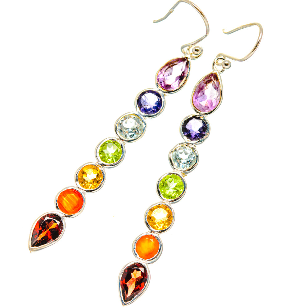 Rainbow Chakra Earrings handcrafted by Anasilvercos - EARR427661 - Photo 2