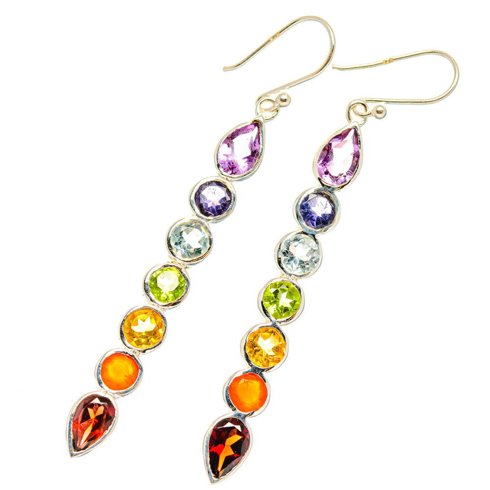 Rainbow Chakra Earrings handcrafted by Anasilvercos - EARR427675 - Photo 2