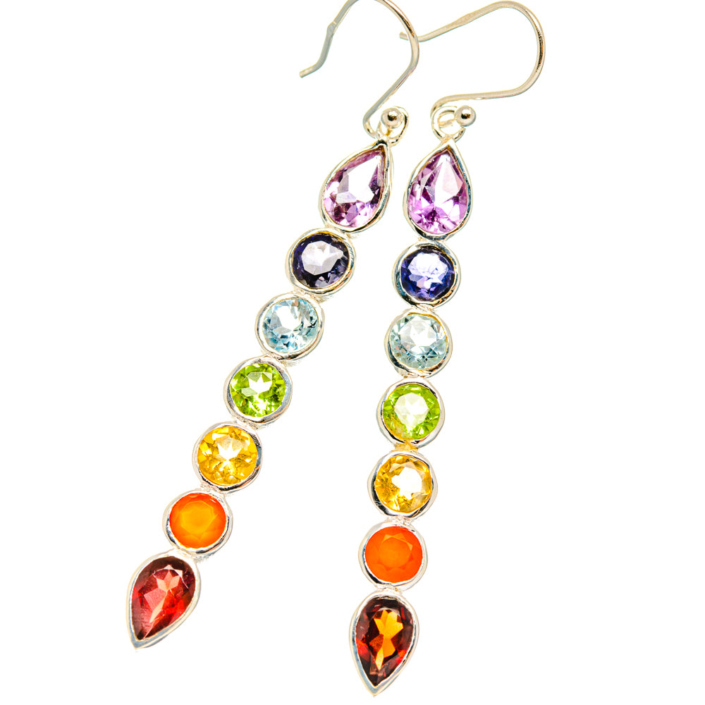 Rainbow Chakra Earrings handcrafted by Anasilvercos - EARR427686 - Photo 2