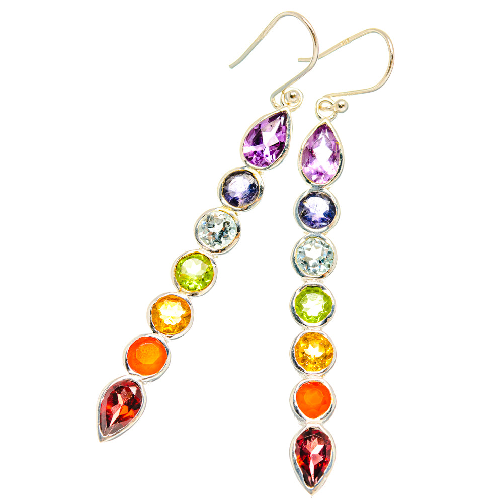 Rainbow Chakra Earrings handcrafted by Anasilvercos - EARR427701 - Photo 2