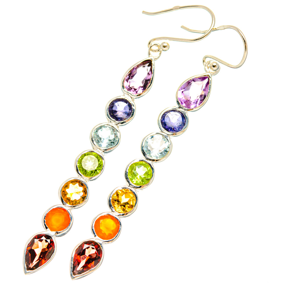 Rainbow Chakra Earrings handcrafted by Anasilvercos - EARR427708 - Photo 2