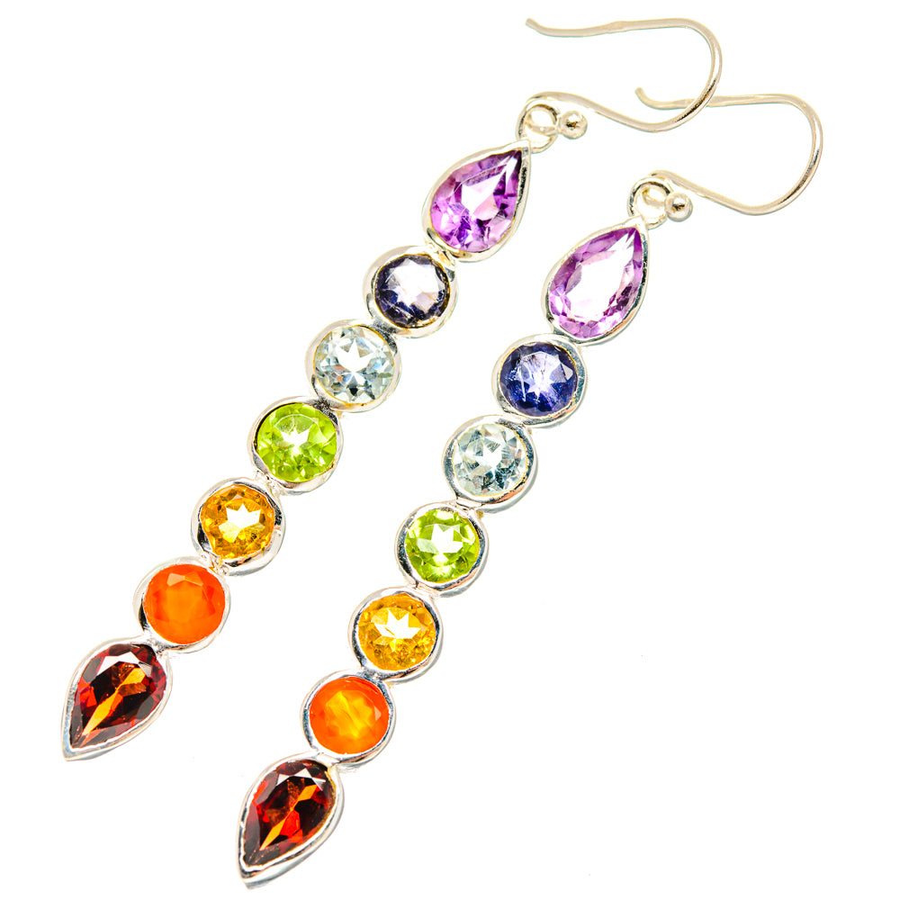 Rainbow Chakra Earrings handcrafted by Anasilvercos - EARR427720 - Photo 2