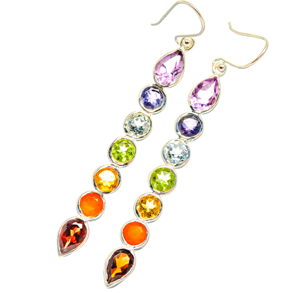 Rainbow Chakra Earrings handcrafted by Anasilvercos - EARR427728 - Photo 2