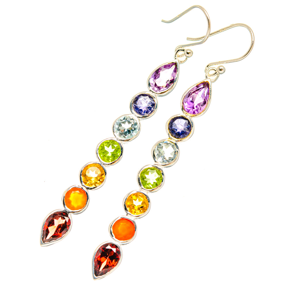 Rainbow Chakra Earrings handcrafted by Anasilvercos - EARR427734 - Photo 2