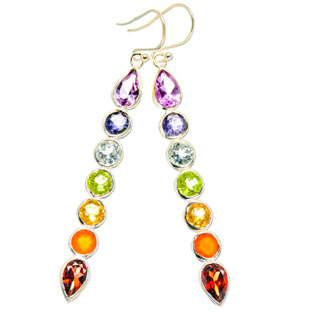 Rainbow Chakra Earrings handcrafted by Anasilvercos - EARR427768 - Photo 2