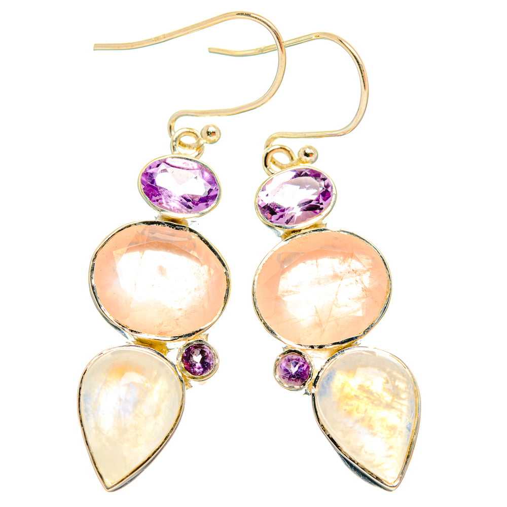Rose Quartz Earrings handcrafted by Anasilvercos - EARR427795 - Photo 2