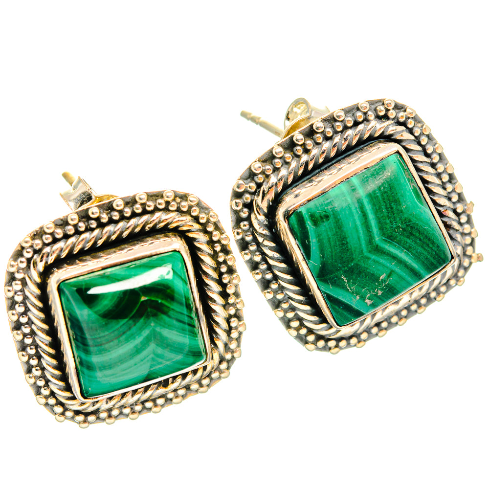 Malachite Earrings handcrafted by Anasilvercos - EARR427798 - Photo 2
