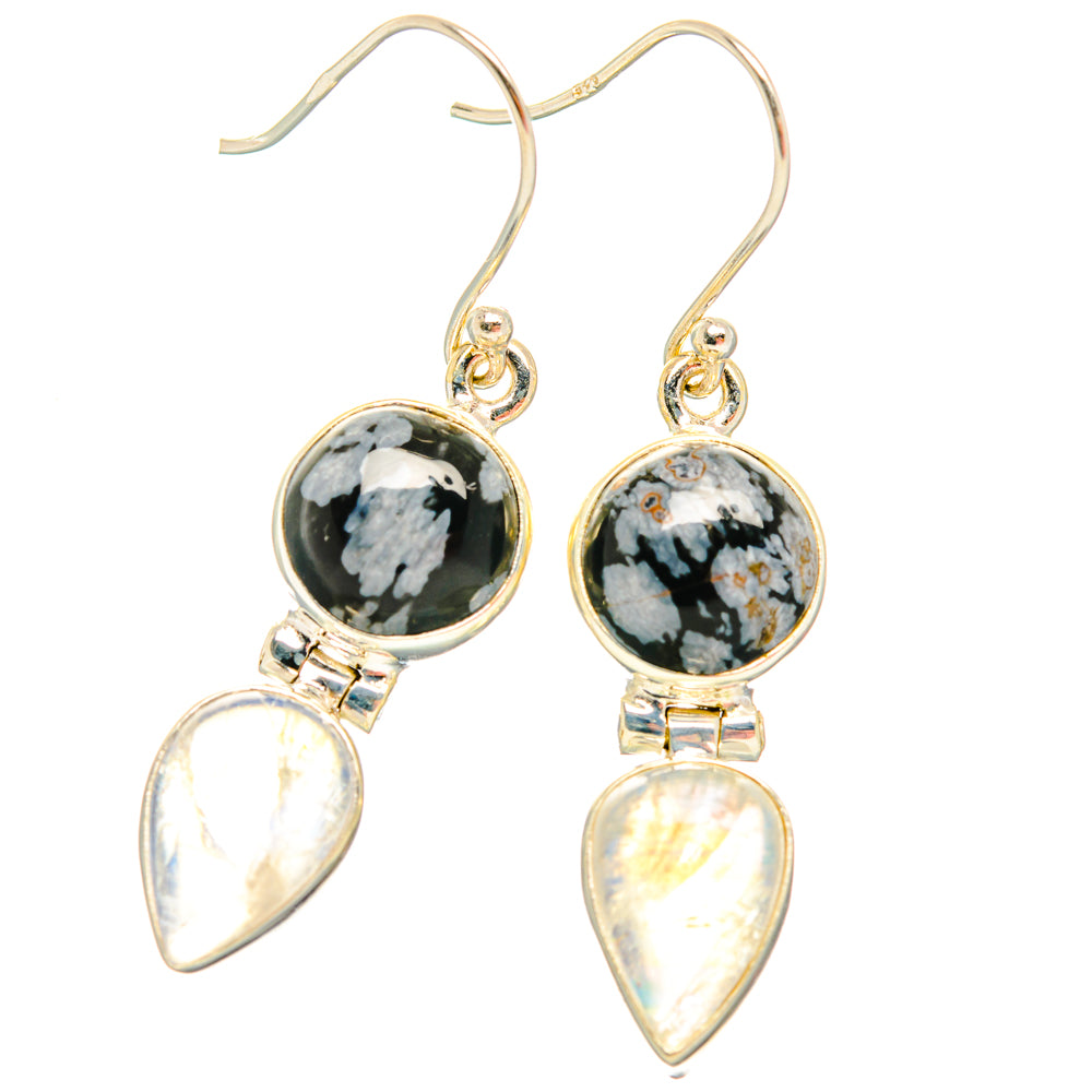 Snowflake Obsidian Earrings handcrafted by Anasilvercos - EARR427802 - Photo 2