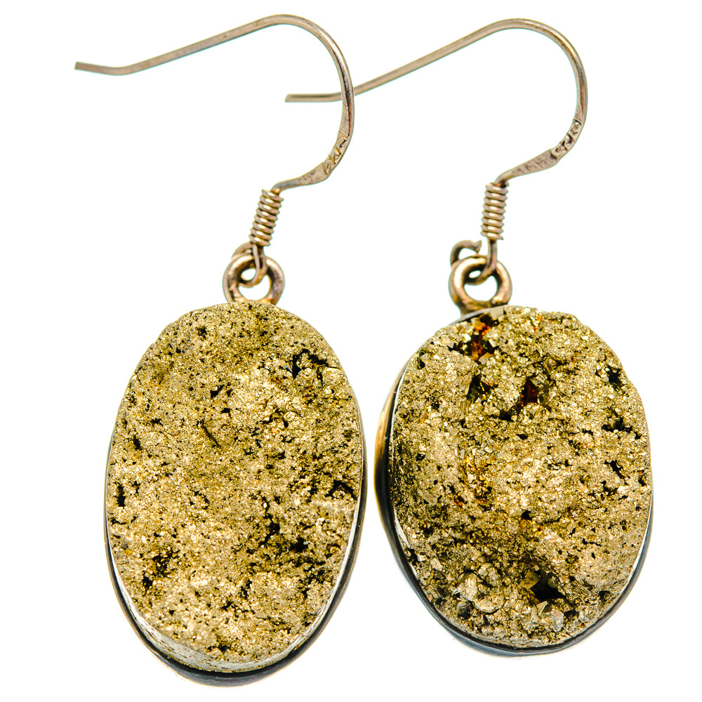 Pyrite Agate Earrings handcrafted by Anasilvercos - EARR427819 - Photo 2