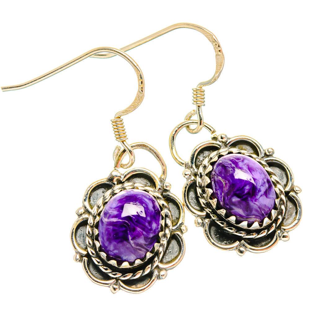 Charoite Earrings handcrafted by Anasilvercos - EARR427820 - Photo 2
