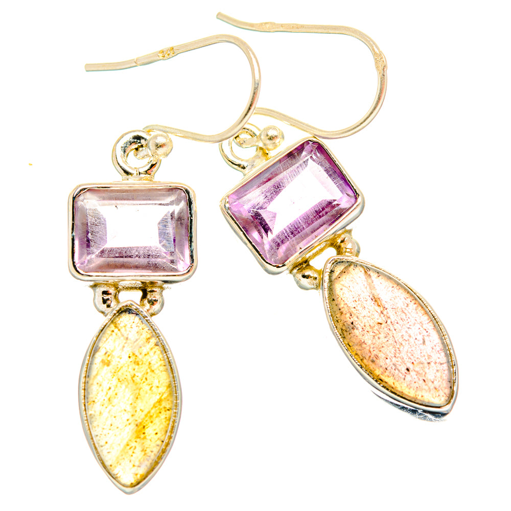 Rainbow Moonstone Earrings handcrafted by Anasilvercos - EARR427834 - Photo 2
