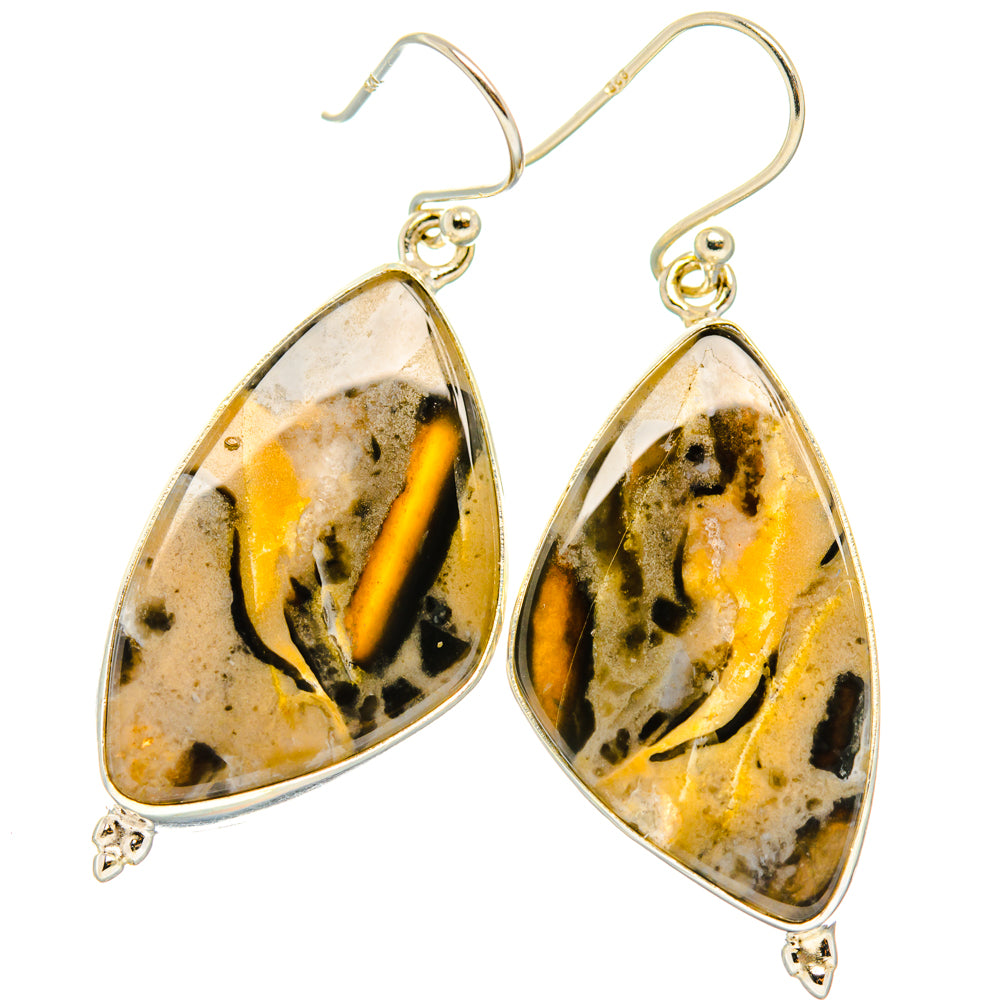 Tiger Dendrite Agate Earrings handcrafted by Anasilvercos - EARR427872 - Photo 2