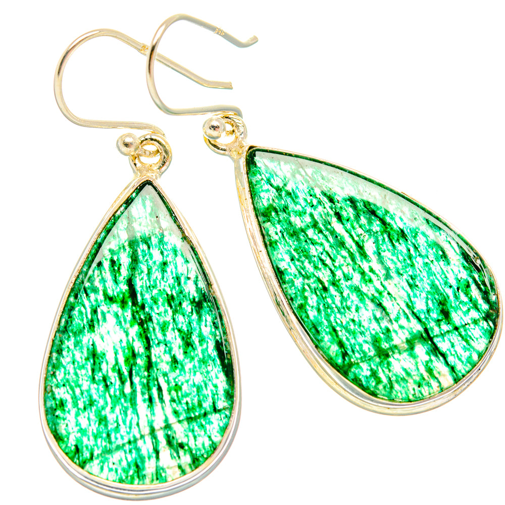 Green Aventurine Earrings handcrafted by Anasilvercos - EARR427919 - Photo 2