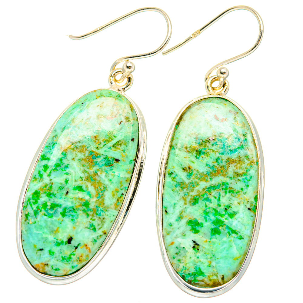 Chrysocolla Earrings handcrafted by Anasilvercos - EARR427992 - Photo 2